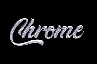 create metallic 3d gold and chrome effect of logo and text