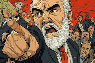 draw a political cartoon or editorial illustration
