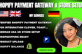 set up integrate activate a verified shopify store payment gateway dropshipping