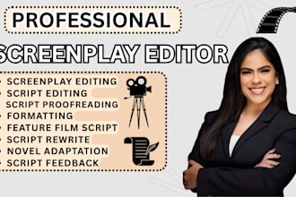 edit, polish, proofread and format movie script screenplay feature film