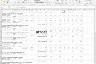 clean, organize, merge, and format excel, csv data