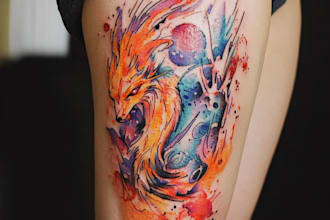 create a watercolor tattoo design