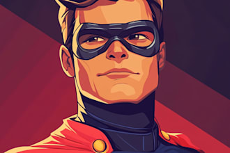 create concept art superhero character design for comics