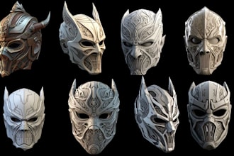 custom 3d mask 3d helmet halloween for 3d printing cosplay armor helmet cosplay