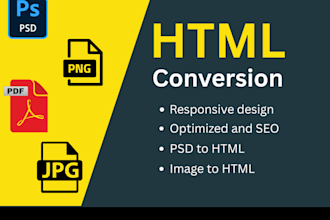 convert psd to html, image to html png,jpg, pdf to html
