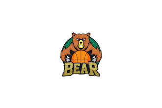 design creative bear mascot logo