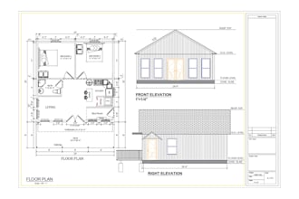 create a city permit drawing for house plan, garage, patio, home addition, deck