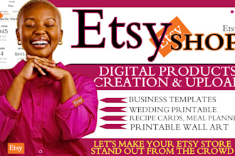 create etsy digital products, planners, journals, printable, business templates