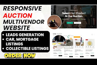 build auction multivendor ecommerce marketplace listing website sales funnel