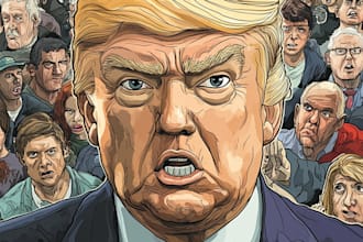 draw a political illustration and cartoon art