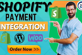 setup shopify website, shopify payment integration,   integrate stripe, paypal