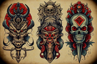 do neo traditional and old school tattoo designs