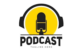 creative a podcast logo design in short time