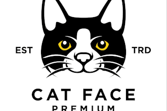 design professional cat logo without any copyright