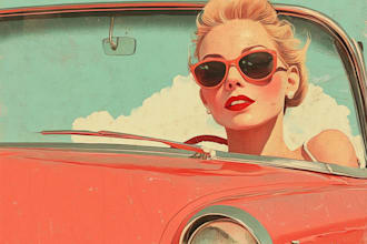 illustrate a vintage portrait art