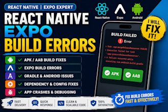 fix react native expo apk aab build errors