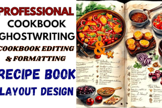 ghostwrite, format, and design your cookbook or recipe book for amazon kdp