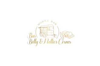 design a minimalist luxury mobile bar or cocktail brand logo