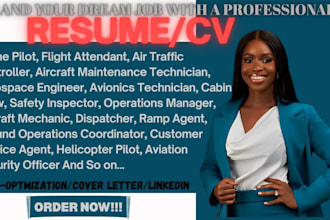 write ats optimized resumes for pilot aircraft technicians cabin crew aviation