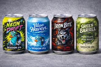 design premium beverage can label ,beer can, energy drink,soda packaging design
