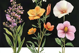 draw botanical illustration art for you