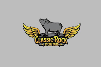 design classic rock family stone yard business logo