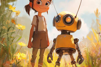 create a beautiful pixar art style illustration with ai