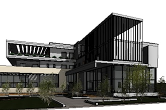 do architectural 3d models, renders using rhino, sketch up