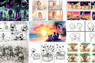 bring your childrens story to life with custom art storyboards and doodles