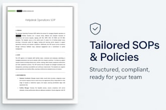 write tailored sops, policies and compliance documents