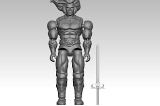 turn 2d to 3d,reference to stl,toy models,articulated 3d model,action figurine