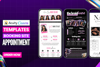 setup acuity scheduling, acuity canva templates or acuity booking website