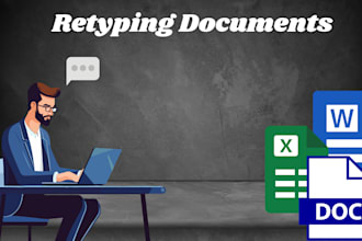 retype and format your documents in word and excel