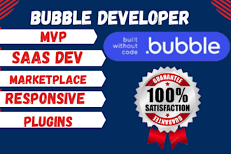do bubble io mvp saas website with optimazation and marketplace