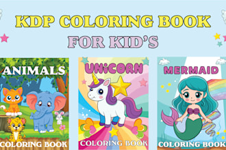 create amazon KDP coloring book cover and interior design