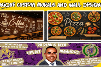 design unique custom murals and wall art for you