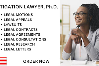 be your litigation lawyer to draft legal agreements, lawsuits, motions, appeals