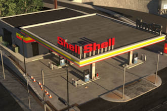 remodel 3d modern golf simulator space,3d gas station,8k rendering,art gallery