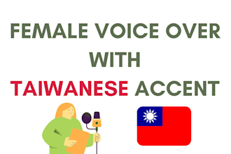 record professional mandarin voice over with taiwanese accent
