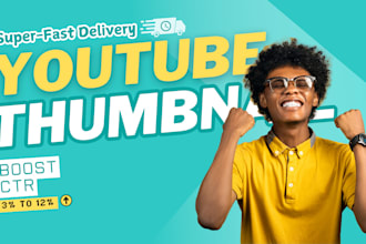 design creative and eye catching youtube thumbnail