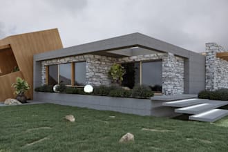 remodel villa design, corona rendering, landscape, balcony, car garage, 3ds max