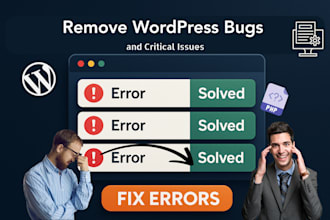 remove bugs, critical error, fix errors on your website
