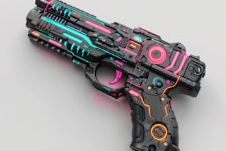 remodel 3d weapon , sci fi gun design, pump action, game assets 3d fps modelling
