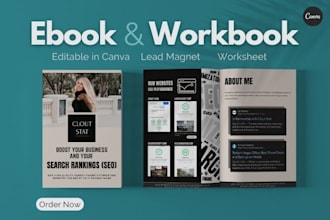 design PDF worksheet, lead magnet, brochure, workbook, ebook design in canva