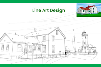 create stunning custom line art and minimalist lineart illustration