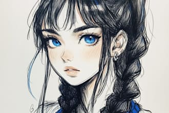 draw anime and game style characters art