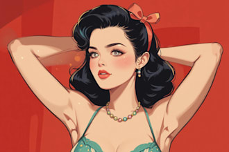 create a pin up girl and pin up girl illustration