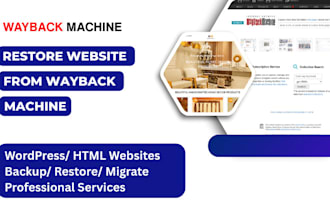 restore or recover any website into wordpress from archive wayback machine