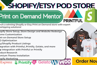 shopify print on demand dropshipping store printful printify etsy pod