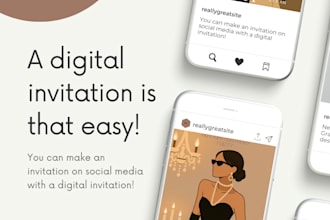 design a custom digital invitation for wedding, birthday or event